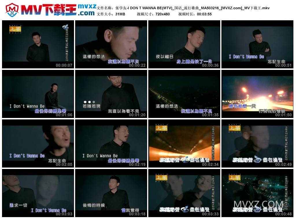 张学友-I DON T WANNA BE(MTV)_国语_流行歌曲_MA503216